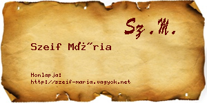 Szeif Mária névjegykártya