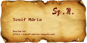 Szeif Mária névjegykártya