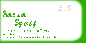 maria szeif business card